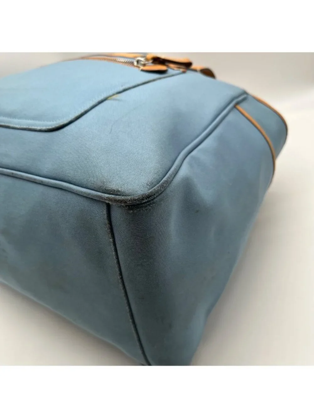 Coach Blue And Tan Fabric Diaper Bag 5975